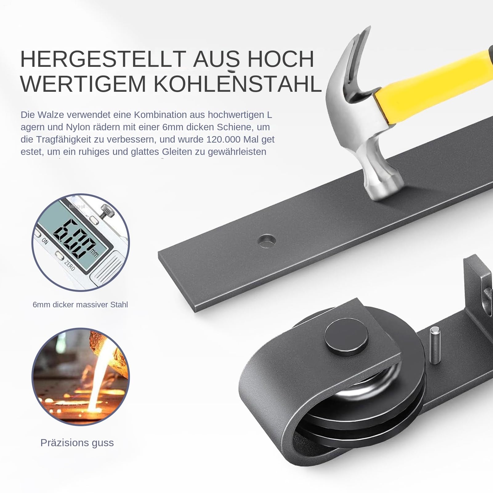 Kit de matériel pour porte coulissante - Roulettes noires - Accessoires pour appartement, restaurant, maison
