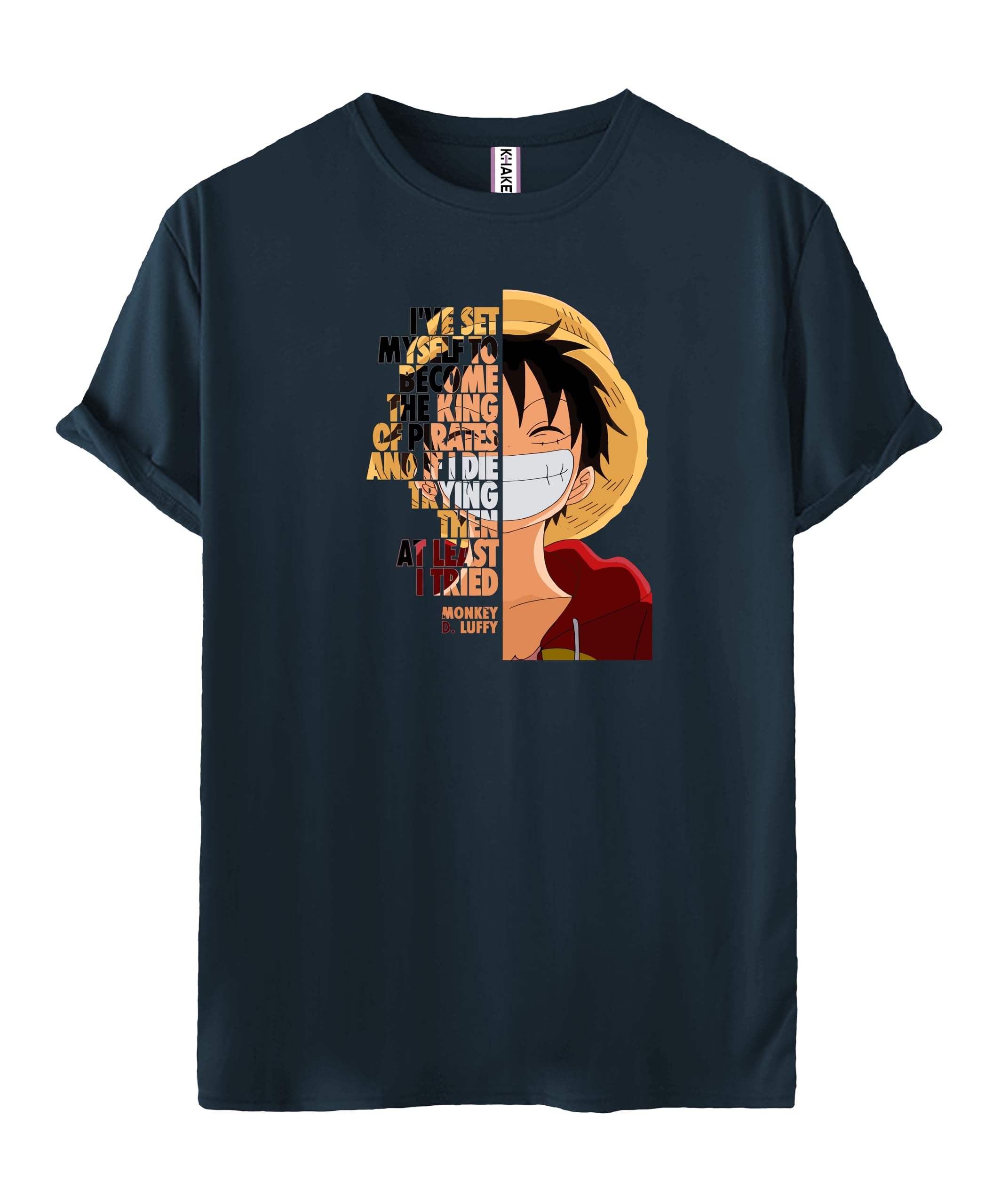 Anime T-Shirt for Men | One Piece Luffy Quote T-Shirt-image-34