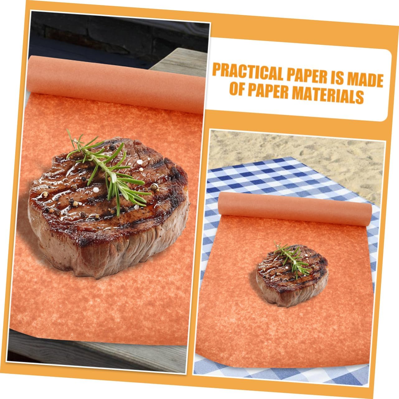 Natural Kraft Paper Roll for Smoking Meat, Non-stick Grill