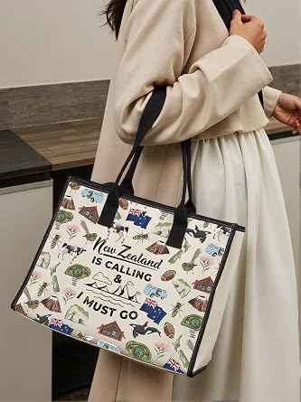 GJTIM New Zealand Inspired Gift New Zealand Is Calling & I Must Go Travel Tote Bag For NZ Travel Lover