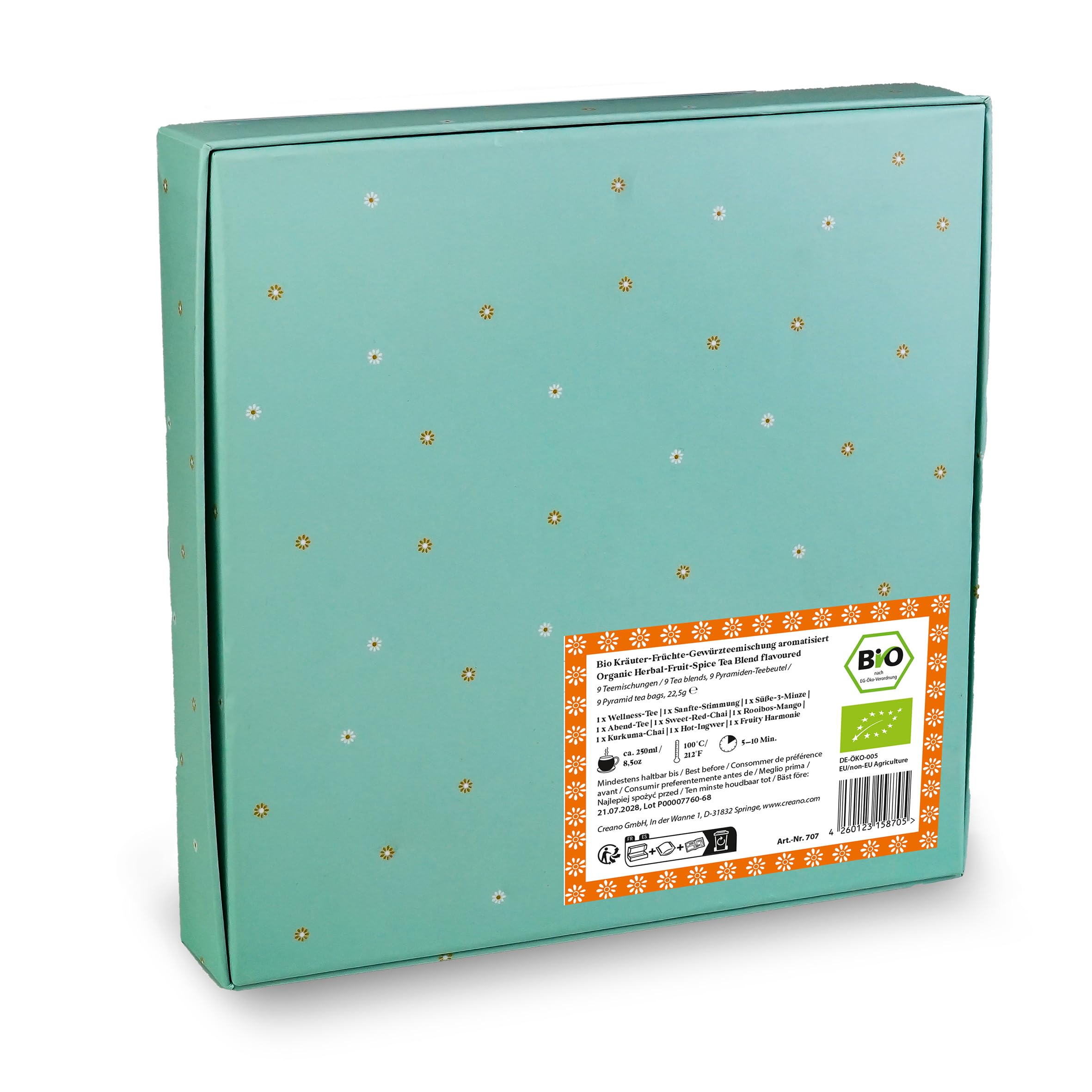 Creano Set de Regalo de Té Bio con 9 Figuras Adorables de Infusión para Amantes del Té
