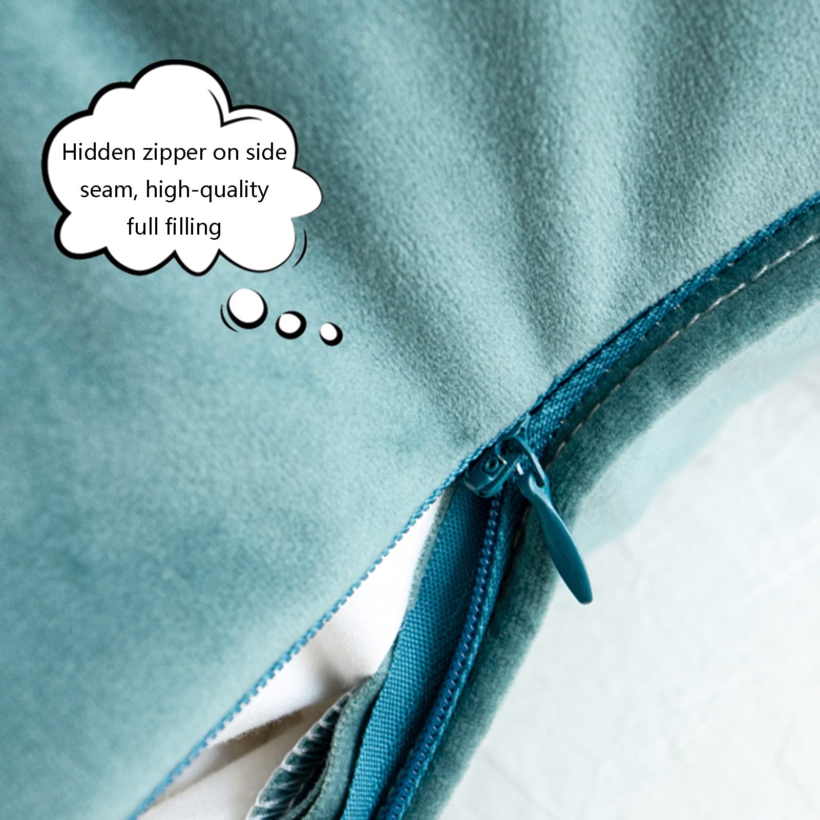 Almohadas Funda De Cojín para Sofá Funda De Cojín para Arrojar, Suave Y Lisa con Cremallera Invisible, 45X45cm (Color : A)