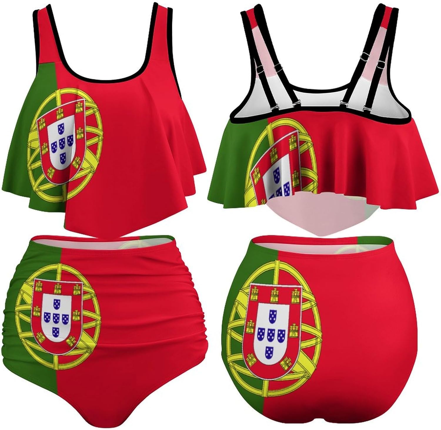 Women's Swimsuit Portugal Flag Two-Piece Swimwear Sets Swimsuits