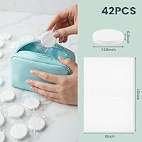 Vista 2 de MCPINKY Toallas comprimidas, 42 toallas faciales isonibles D para viajes, toallitas portátiles, toallitas expandibles, kit