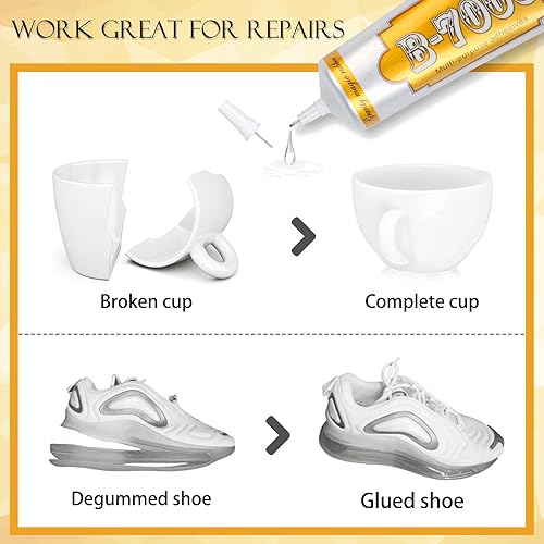 Miniatura 7 de Pegamento B7000 con diamantes de imitación transparente pegamento B-7000 de 37 onzas líquidas mejorado con superpegamento multifunción con tapa y