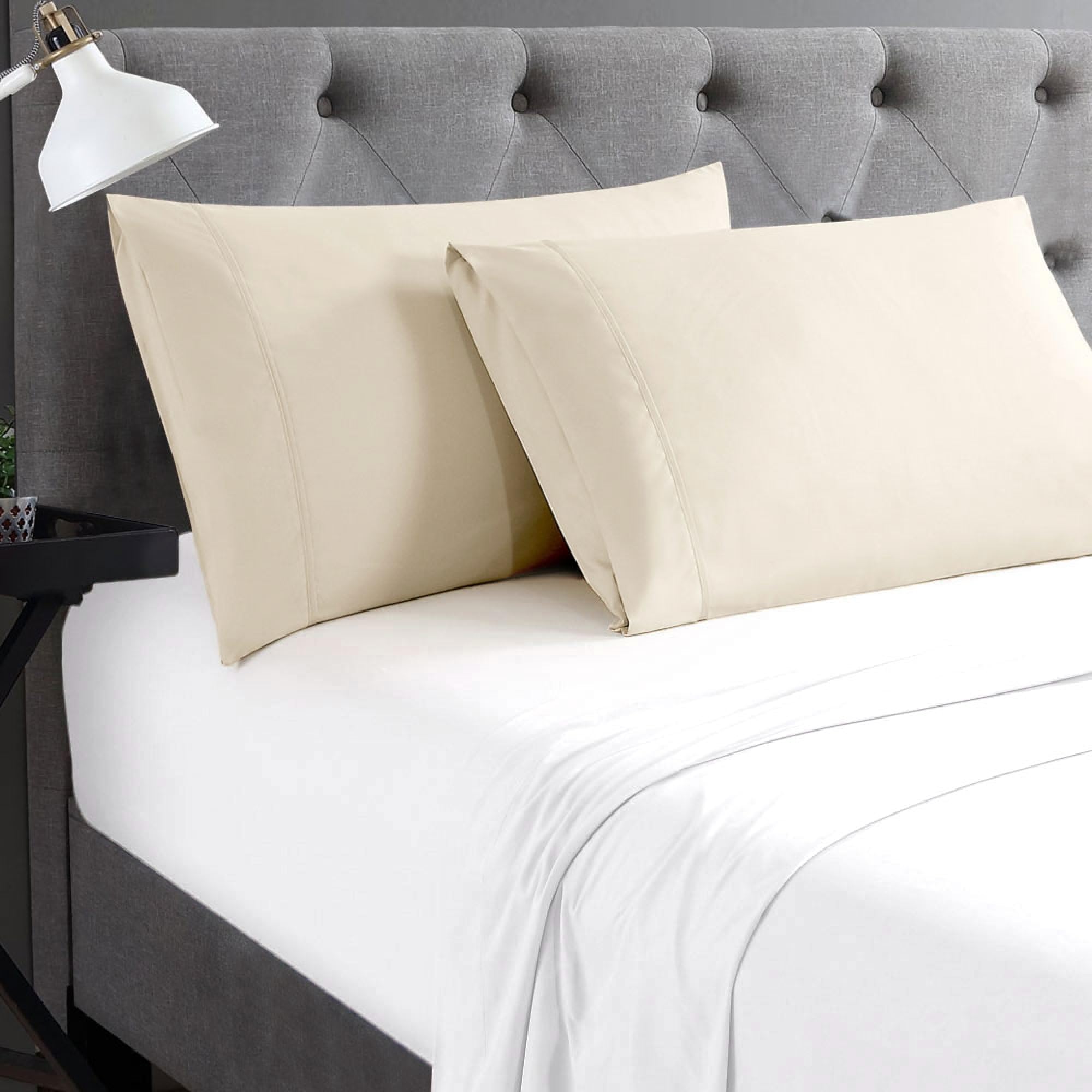 Cathay Home Hospitality 2-Piece King Cal King Pillowcase Set - Hotel Collection - Wrinkle Fade Resistant Double Brushed