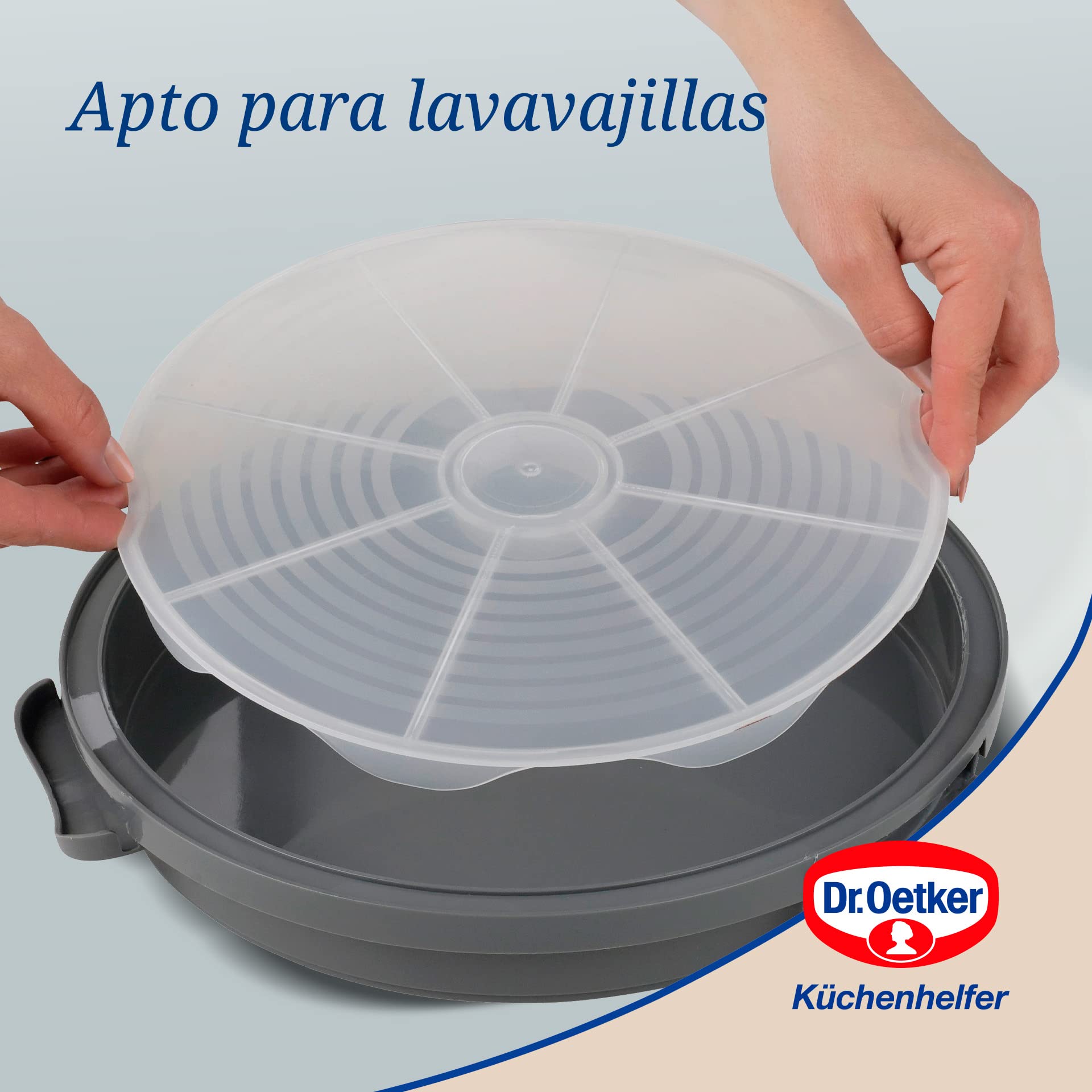 Dr. Oetker Caja de transporte para tartas extra alta, redonda, con estante, para tartas de 20 cm de altura