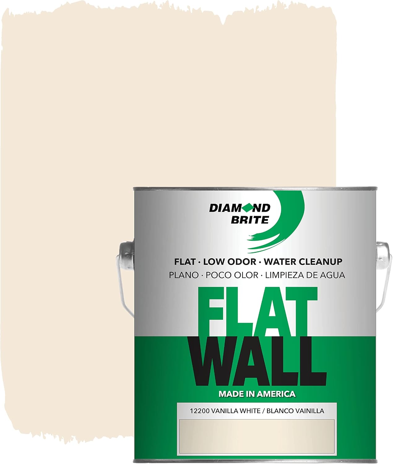 Diamond Brite Paint Flat Latex Paint 12400-1, Matte Low-Sheen Finish, Washable Durable Coating for Walls & Ceilings, Interior Multi-Surface Use, Autumn Beige, 1 Gallon (128 fl oz)