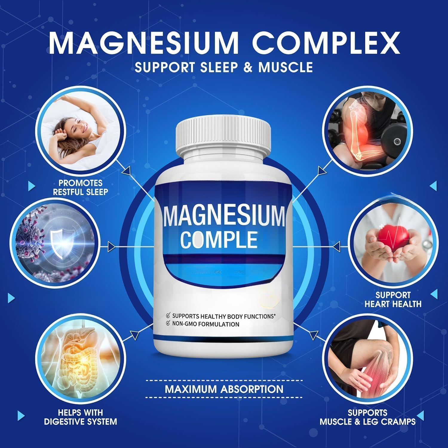 Integratore nutrizionale complesso di magnesio 8 in 1