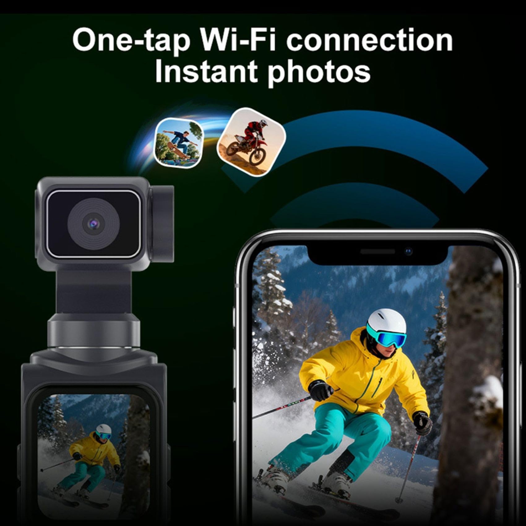Cámara Gimbal Pocket 4K con Seguimiento, Estabilizador Portátil WiFi para Transmisión en y Vlogging de Viajes.