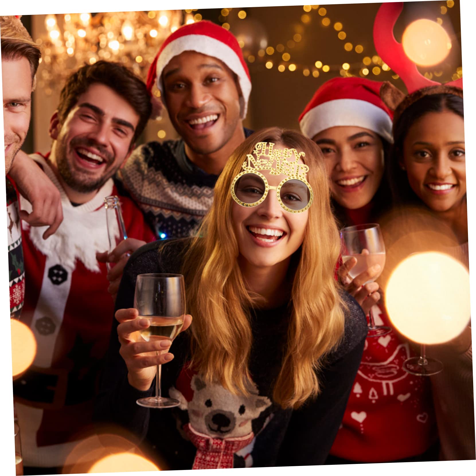 Abaodam 8stücke Neuer Titel Neujahr Partybrillen Lustige Dekorative Brillen Für Silvesterfeiern Leichte Pc Brillen Für Erwachsene Und Bunte Einzigartige Designs Und Mehrfarben
