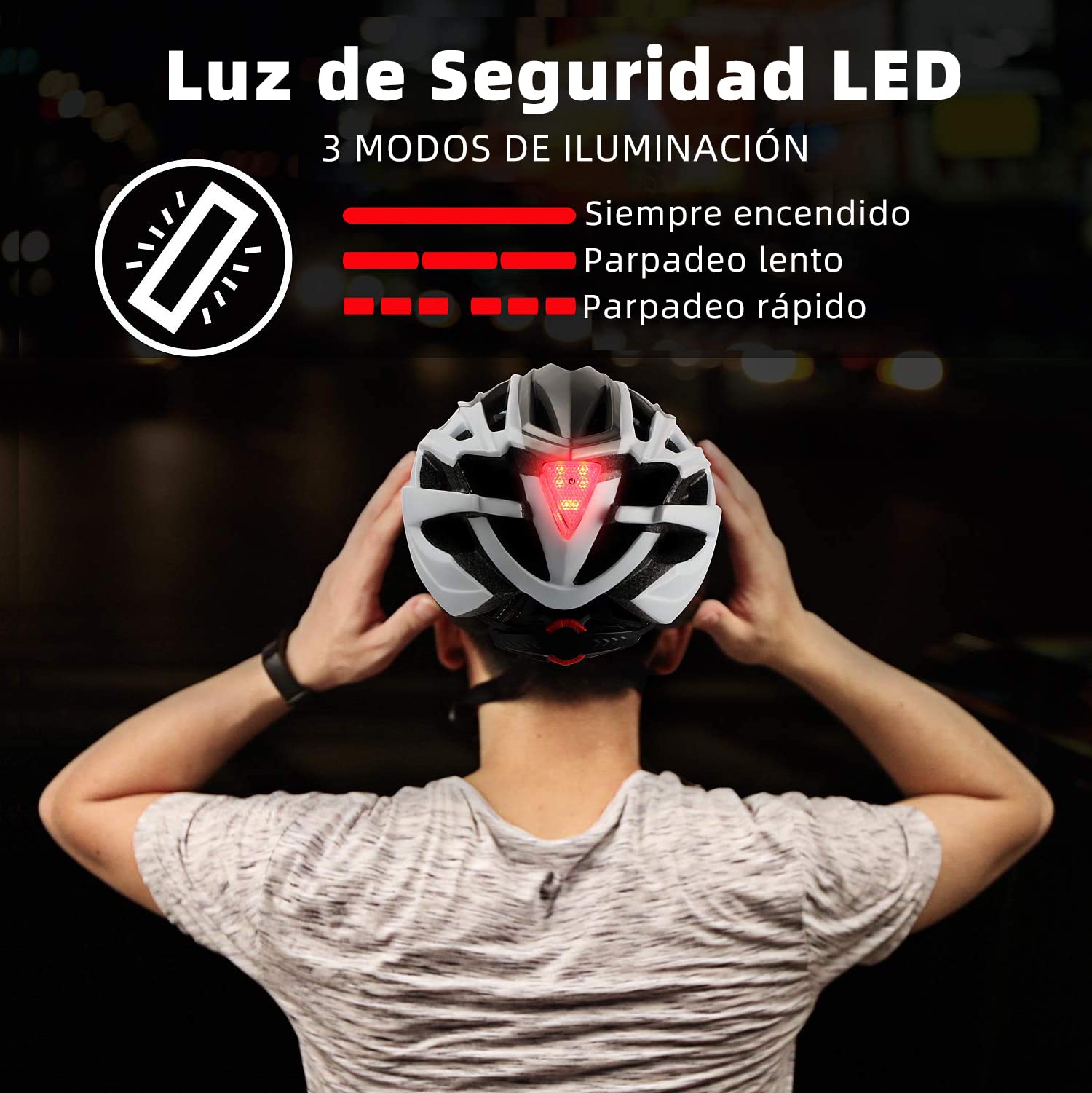 Shinmax Casco Bicicleta Adulto con Luz Casco MTB con Visera Magnética Desmontable Gafas Ajustable Seguridad de Protección para Montaña Casco Ciclismo Ultraligero Casco Bici Unisex Hombre Mujer NR-096