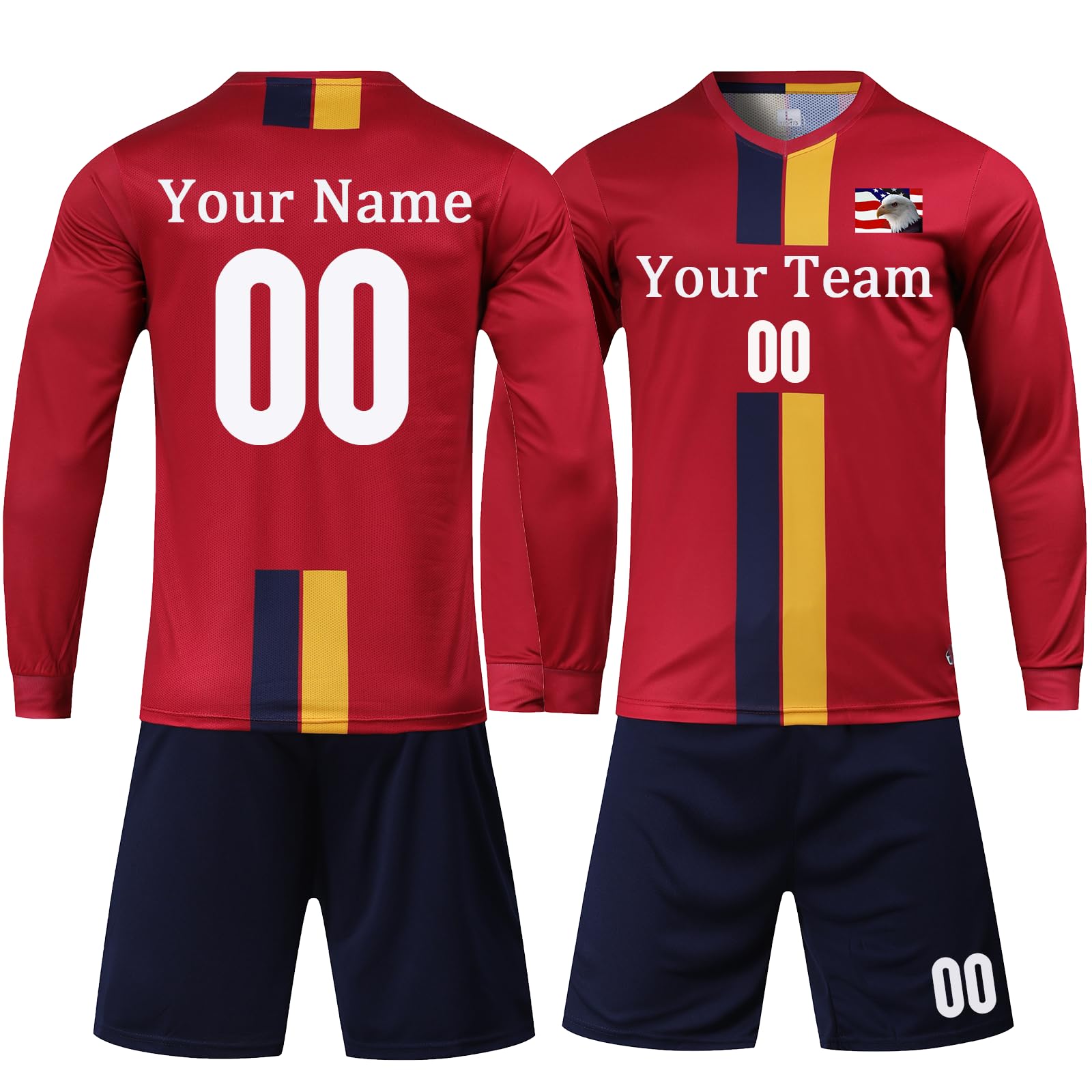 Custom Goalie Jersey Soccer for Adult/Kids Goalkeeper Jersey Personalized Long Sleeve and…