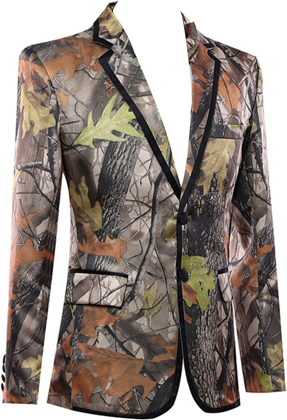 HBDesign Mens 1 Piece 2 Button Camouflage Color Jacket