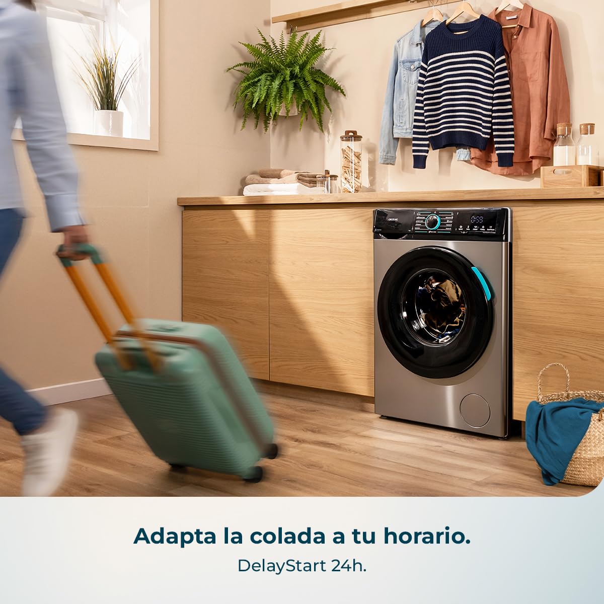 Cecotec Lavadora 8Kg Carga Frontal Bolero DressCode 8160 Inverter Steel | 1200rpm, 11 Programas, Clase A-20%, Bajo Consumo, Motor Inverter Plus, Steam Max, Drum Clean, Programa Rápido, Display LED