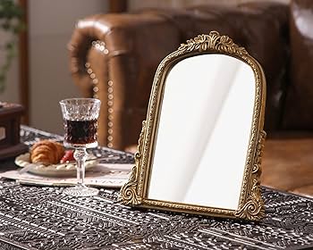 Amazon.co.jp: HSDDHOMEスモールゴールドミラー- ヴィンテージ