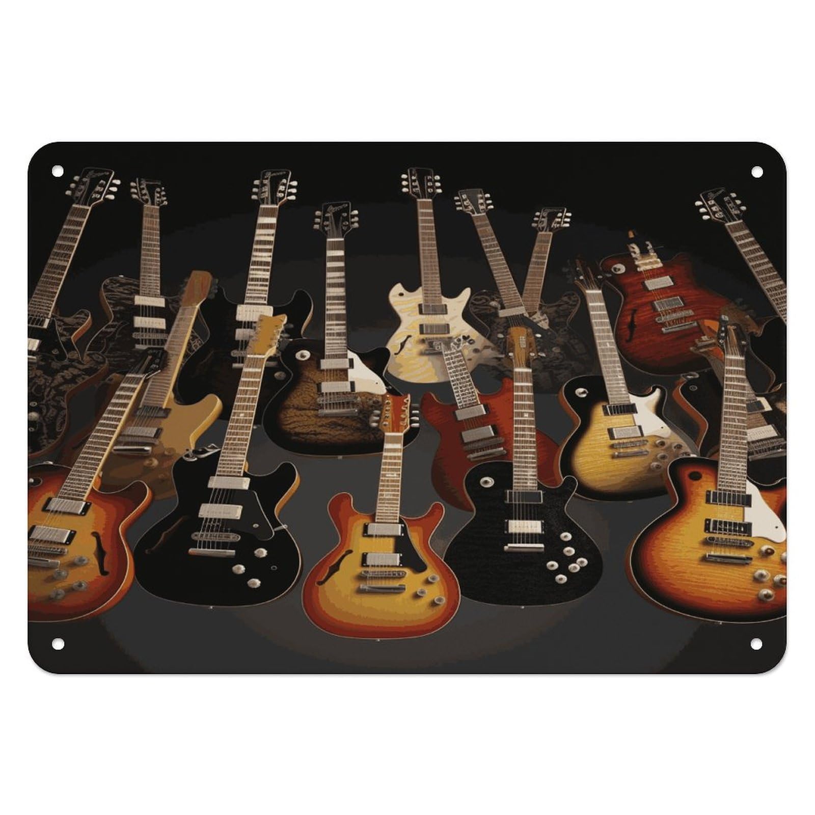 Btcowzrv Style Guitars Metal Sign, 5.5" X 7.9" Tin Wall Decor, Wall Art Plaques For Home Wedding Decor Room Living Room Decoration