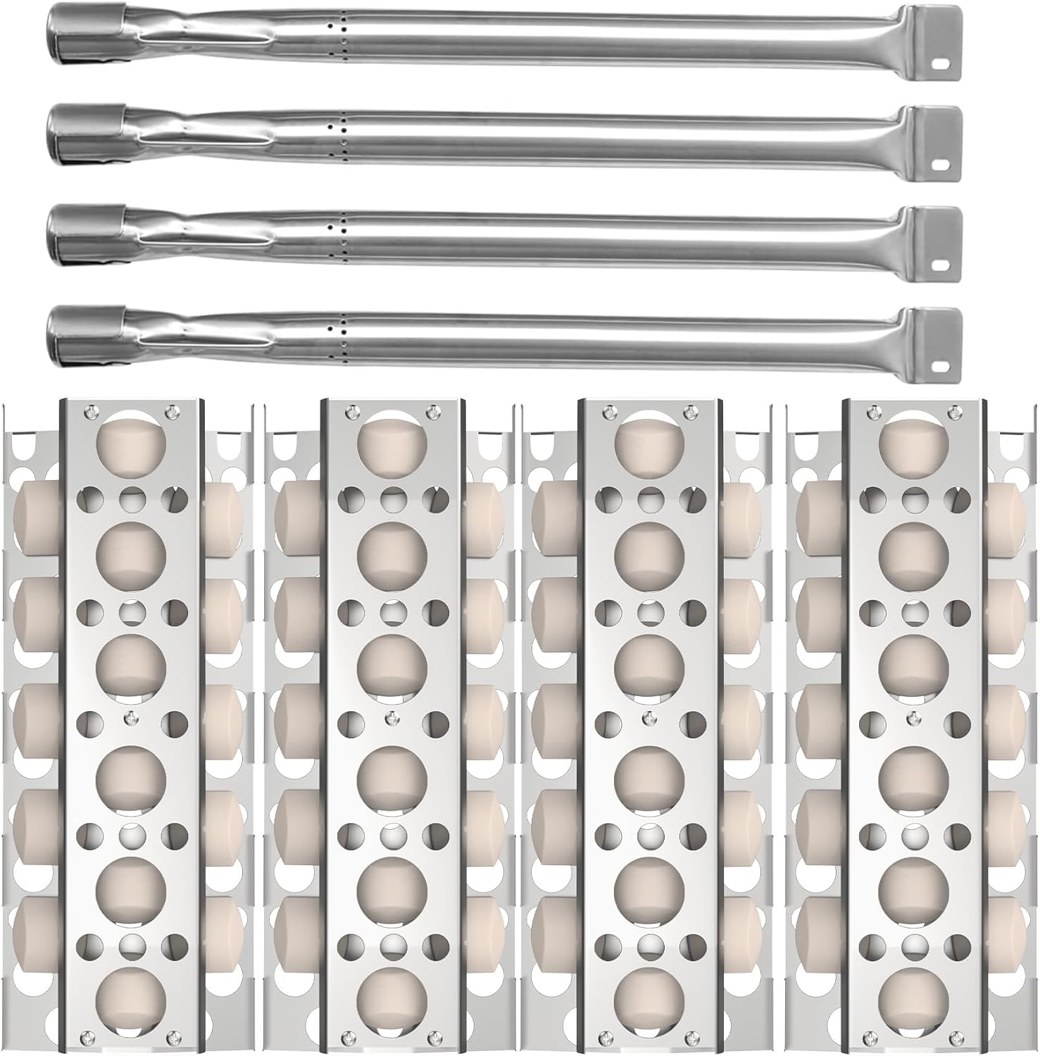 SafBbcue Grill Briquettes Tray Replacement Parts Kit for Tray for RCS 26” 32” 40” Grill, Heat Plate and Grill Burner for RJC26A RJC32A RJC32AL RJC40A RJC011P RJC009P, 4 Pack