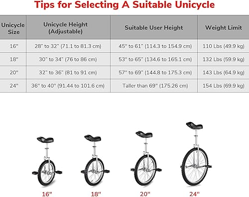 Miniatura 6 de AW Rueda de 16/18/20/24 pulgadas, asiento ajustable para exteriores, para adultos, niños, deportes al aire libre, ejercicio de fitness, para elegir