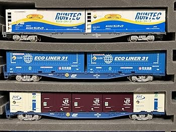 貨物列車　国鉄　JNR　鉄道コンテナ　12両セット　テールランプ点灯　コキ 貨物列車 国鉄 JNR 鉄道コンテナ 12両セット テールランプ点灯