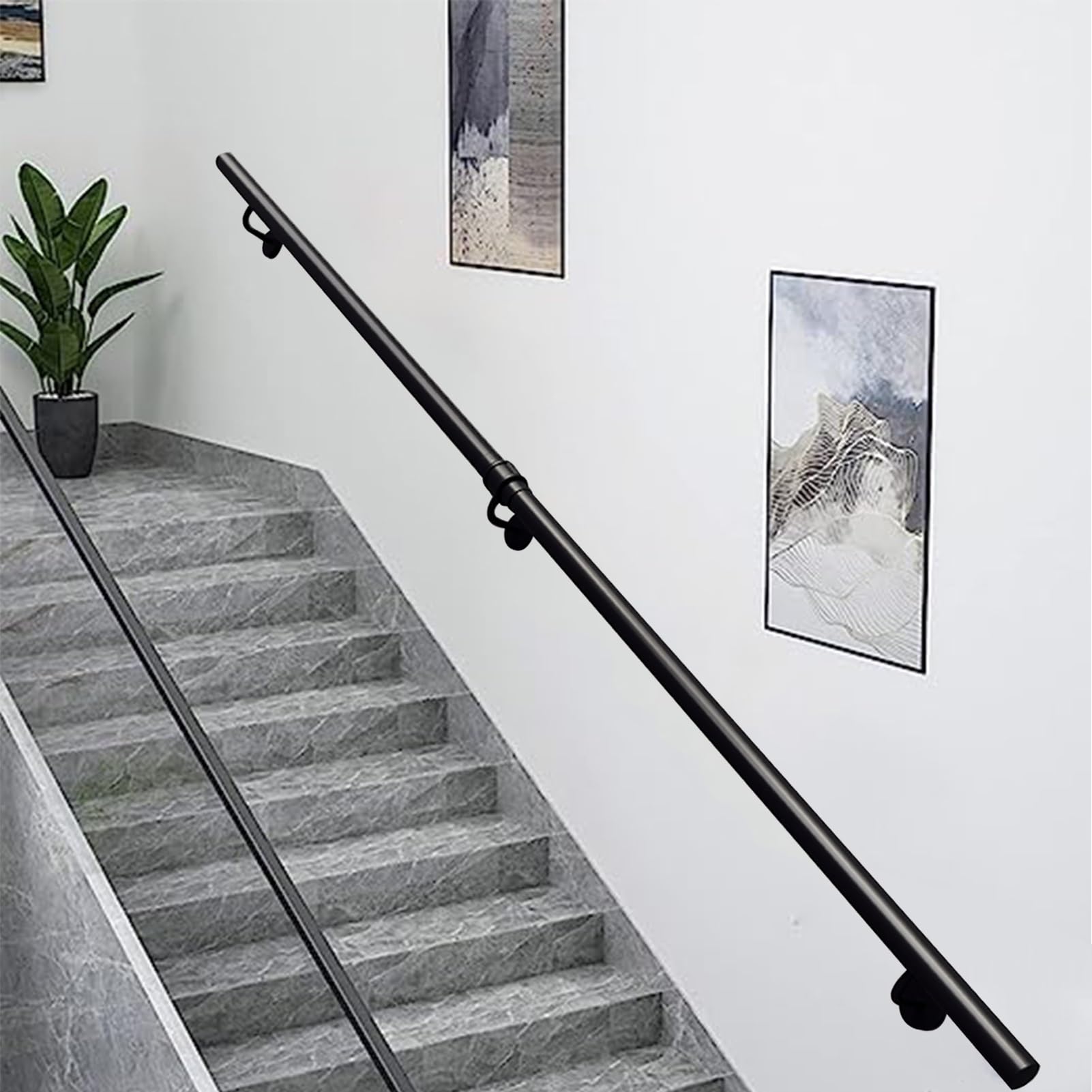 Rampe d'escalier antidérapante 5m : kit main courante murale intérieure