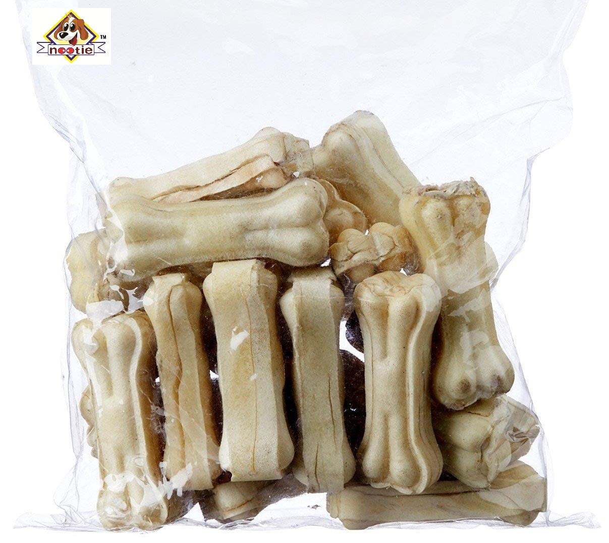 Nootie Rawhide Pressed Chew Dog Bone, 3-inch