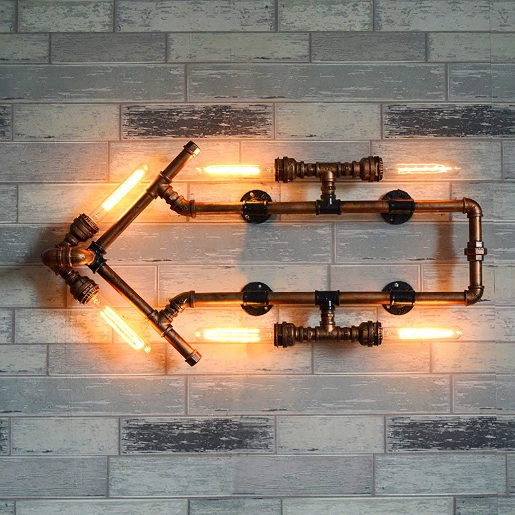 Lámpara de pared tubo de agua estilo industrial loft de hierro