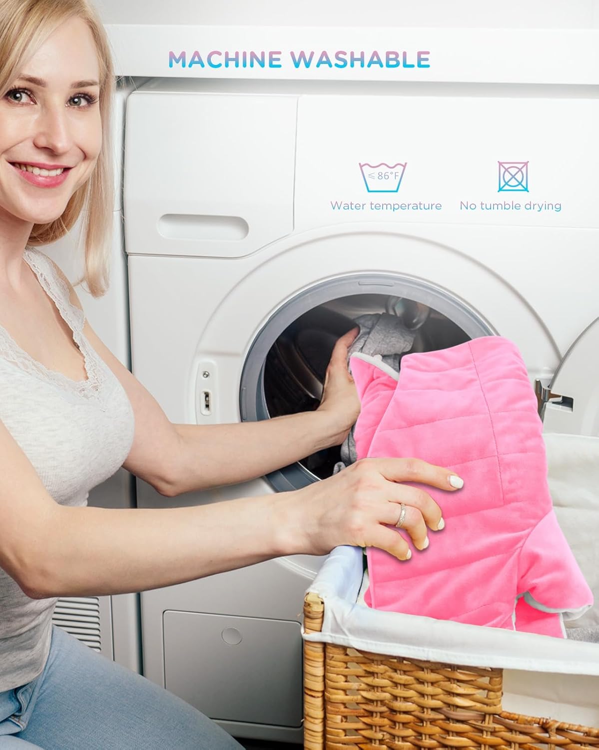 Comfytemp Heating Pad for Neck and Shoulders and Back, 2.6lb Weighted Electric Heating Pads, Large Heated Wrap, 9 Heat Settings & 11 Timer, Valentines Birthday Gifts for Women Men Mom Dad, Pink