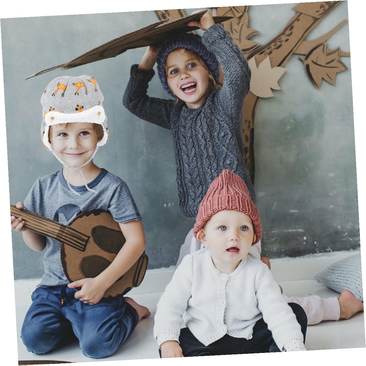 LIFKOME Bonnet de Ski Chapeaux de Fille Enfant Hiver Chapeau Contre Le Froid Casquette de Ski Enfant s Bonnet Hiver Casquette Chaude Bonnet Coton Chapeau d' d'er Grey
