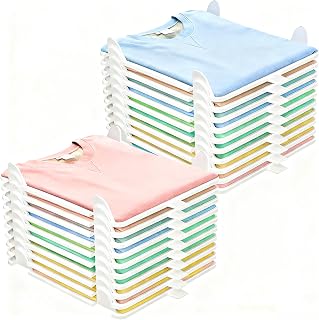 20 Stück T-Shirt Organizer Stapelbar, Closet Organizer, Erwachsene und Kinder Kl