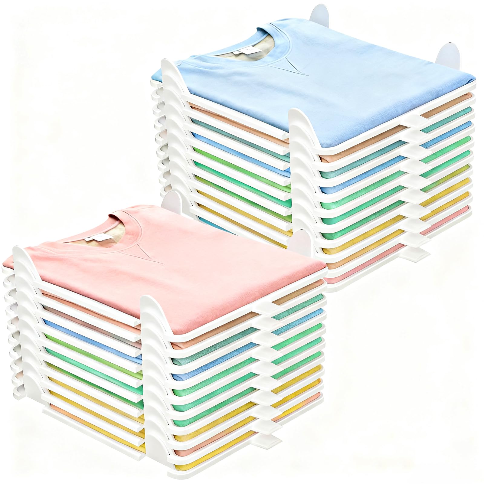 20 pezzi organizer armadio, organizer per vestiti, vestiti, impilabile per adulti e bambini, organizer per abbigliamento per magliette e camicie