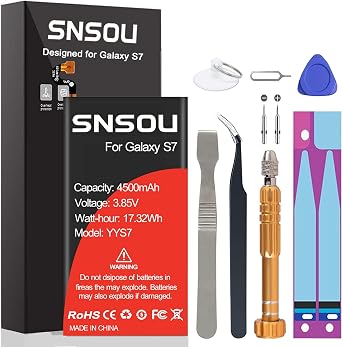 Galaxy S7 Battery, Upgraded 4500mAh Li-Polymer Replacement Battery for Galaxy S7 G930 G930V G930A G930T G930P with Repair Replacement Kit Tools