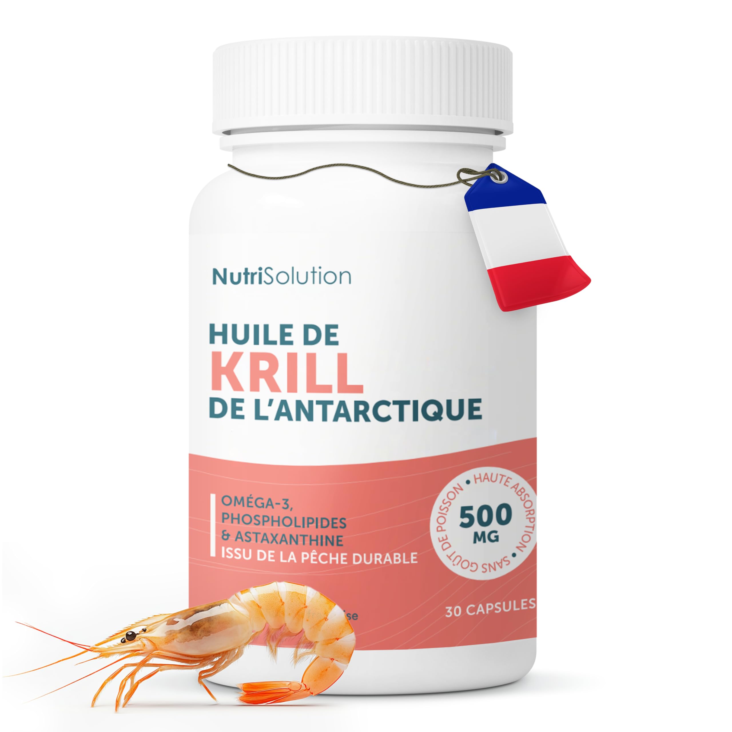Huile De Krill Antarctique 3000 Mg - Oméga-3 EPA, DHA, Astaxanthine (30/60/120 Caps)