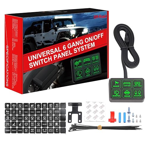 Niking Auto - Panel de interruptor de 6 bandas, sistema de relé universal de caja de control de circuito de encendidoapagado, módulos de interruptor disponible en Yaxa Peru