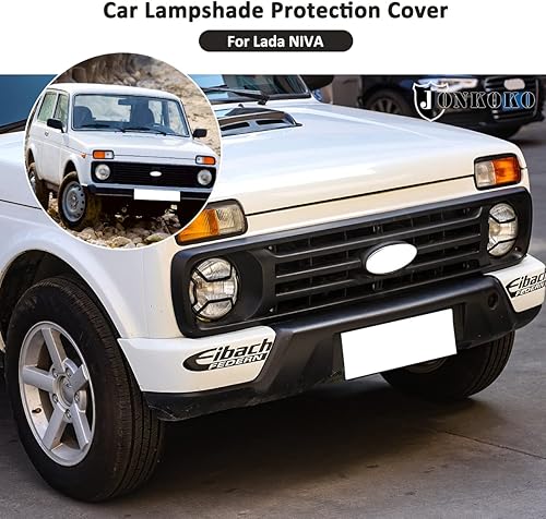 Miniatura 4 de YIWANG Cubierta de red de protección para faros delanteros de coche Lada NIVA cubierta de lámpara trasera y accesorios exteriores (pantalla de