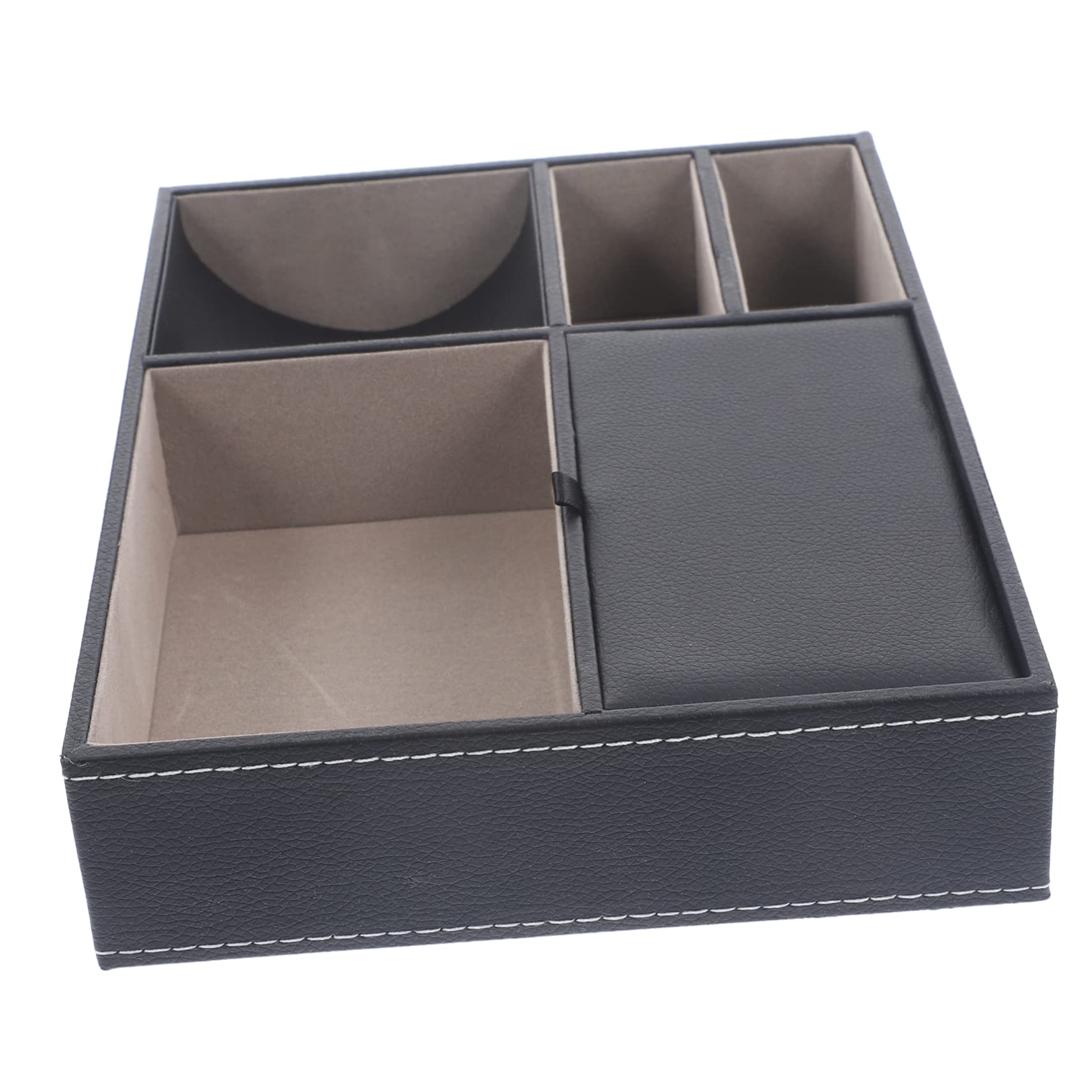 Boîte à bijoux noir UKCOCO à multi-grilles en similicuir pour montres et bureau
