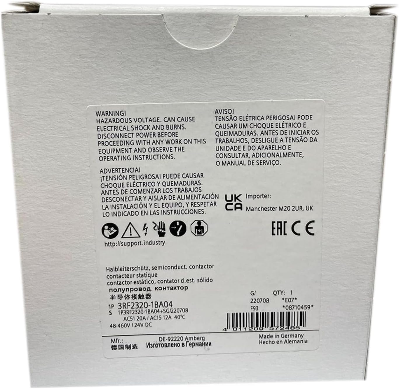 3RF2320-1BA04 relais statique monophasé pour régulation thermique et commande de résistance
