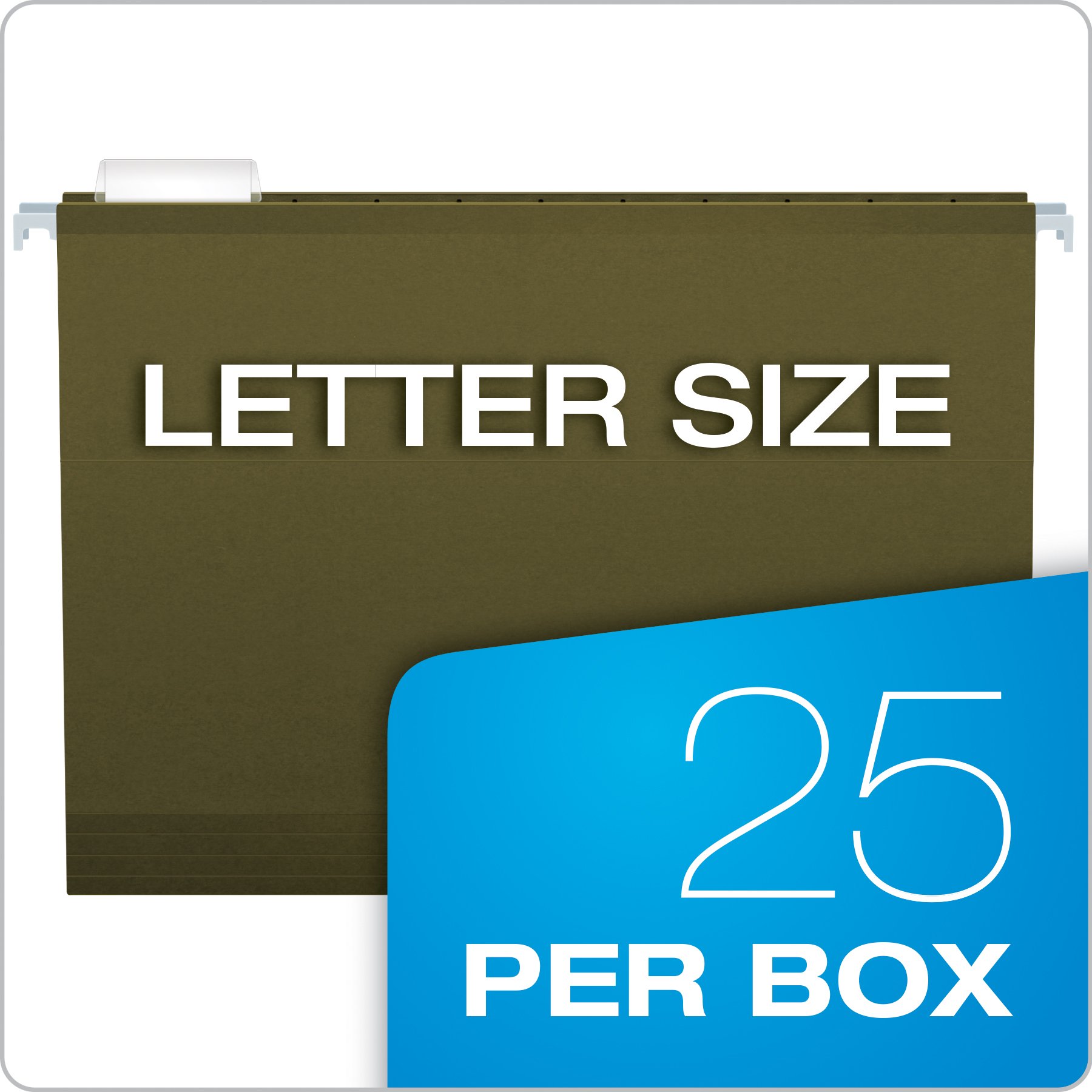 Pendaflex Cartelle da appendere rinforzate con capacità extra, dimensioni lettere, verde standard, 25 per scatola (4152 x 2)