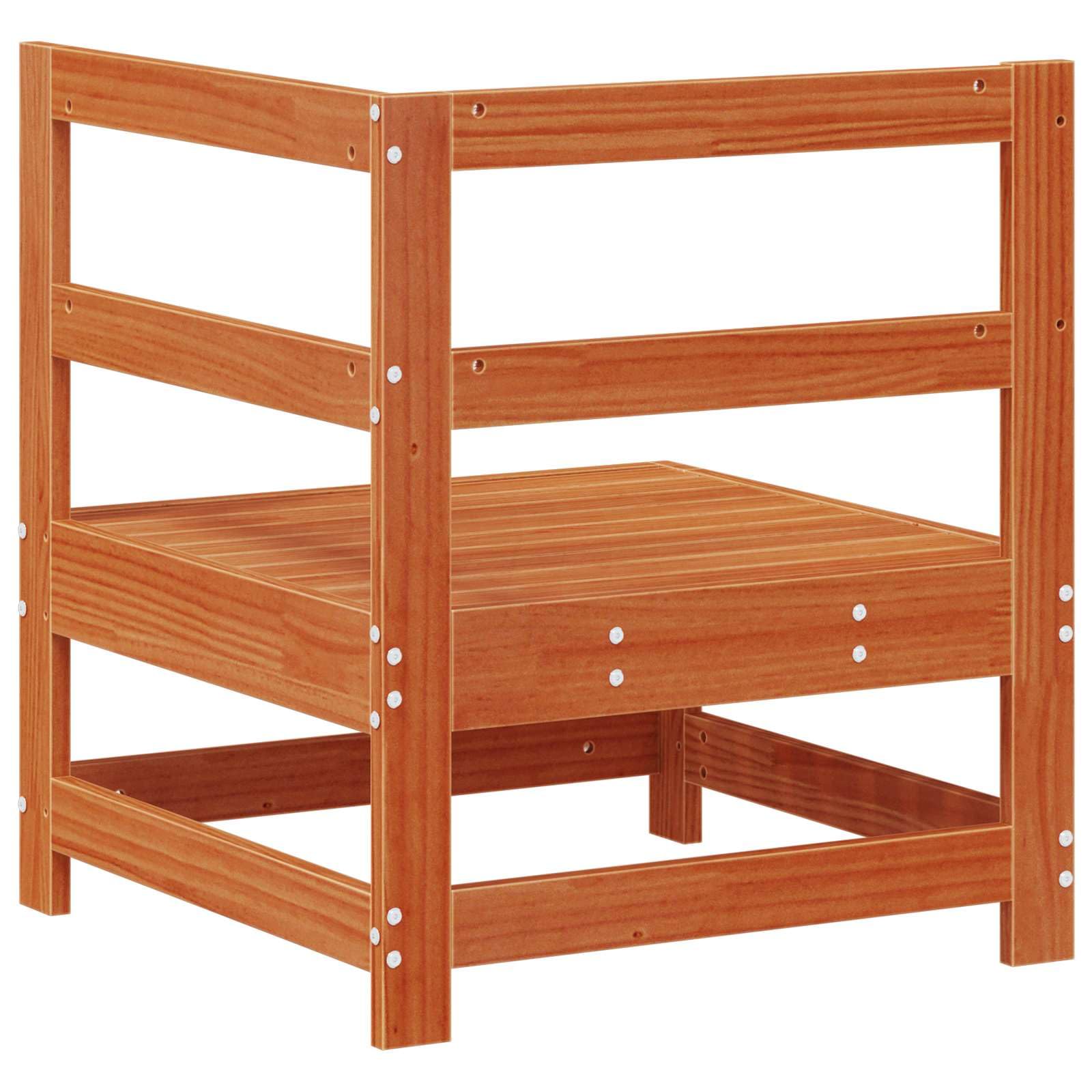 Sofá modular de jardín de pino como sofá esquinero de madera maciza de pino para la terraza con muebles de jardín de pino macizo en diseño de listones
