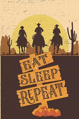 Eat Sleep Barrel racing Repeat: Notebook, Lined Notebook, Barrel racing Notebook, Rodeo Notebook, Horse Racing Journal, Retro Vintage Lined Notebook Journal