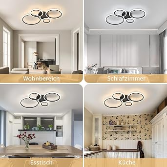 LED Ceiling Light Dimmable 40 W Ceiling Light LED Living Room Lamp with Remote Control App Colour Changing Modern Living Room Lamp Dimming Ceiling Lighting Bedroom Lamp [Energy Class A]