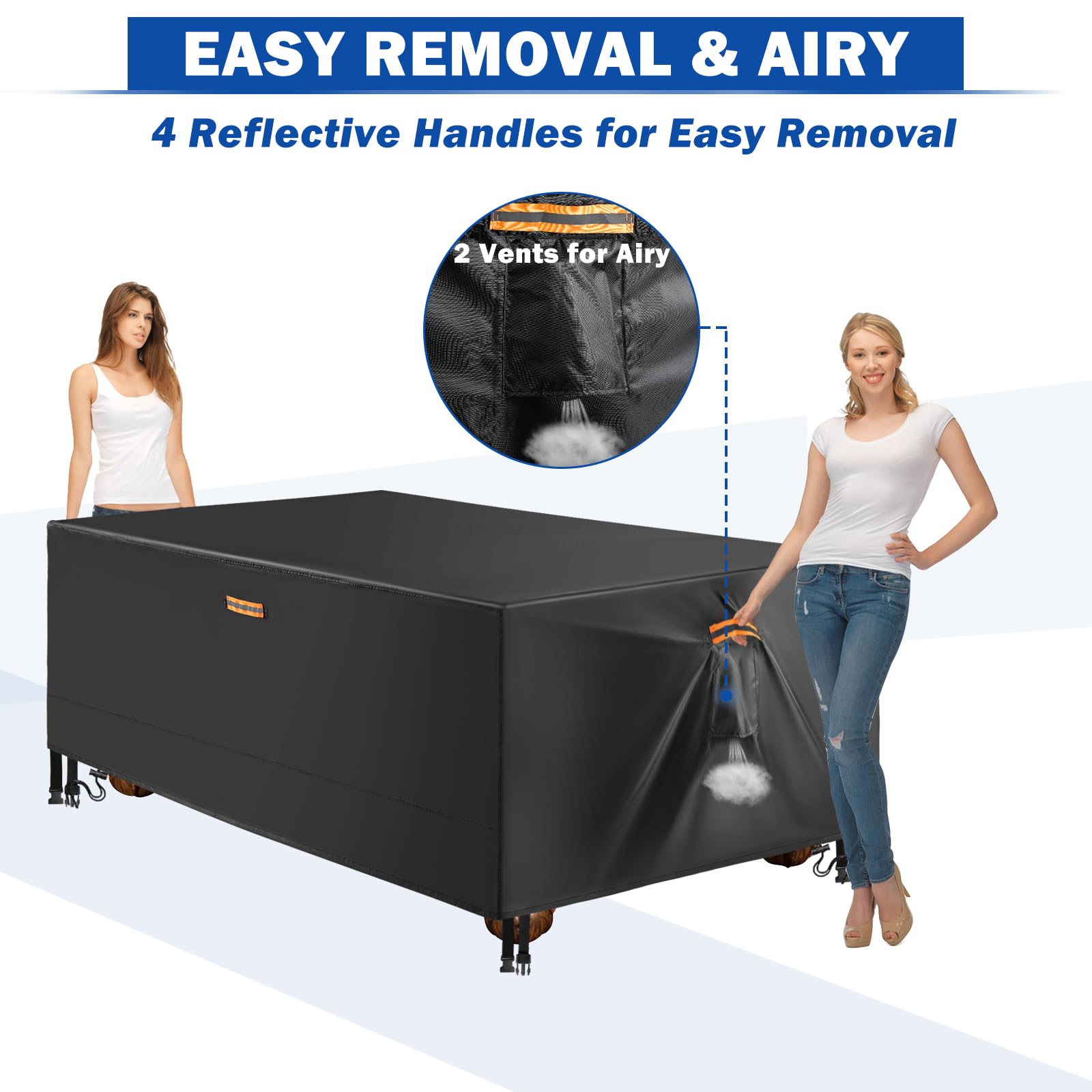 8ft Pooltisch Abdeckung, Billiard Tisch 420D Oxford Outdoor Snooker Billardtisch, staubdicht winddicht UV-Schutz, geeignet für Pooltisch，Gartenmöbelabdeckung