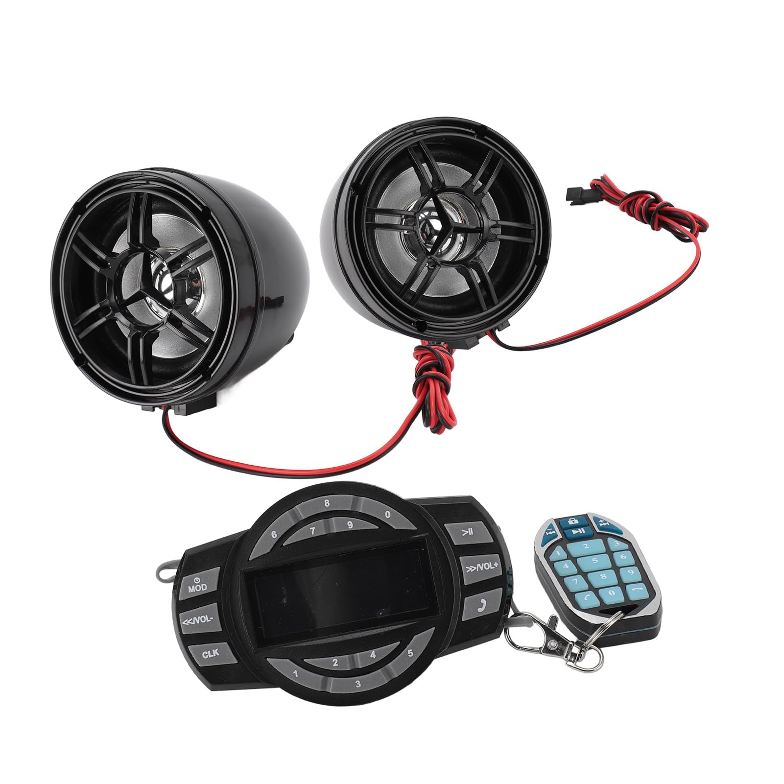 de Altavoces Bluetooth Impermeable para Motocicleta Antirrobo con Control Remoto para Montar Al Aire Libre 3 Pulgadas Negro