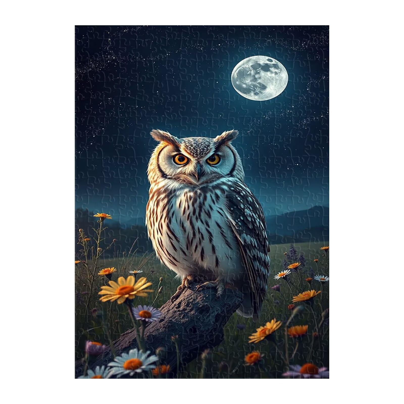 Puzzle 1000 Pezzi, Fiore Gufo Luna Puzzles, Gioco Educativo Sviluppare Osservazione e Logica, Puzzle 1000 Pezzi per Adulti