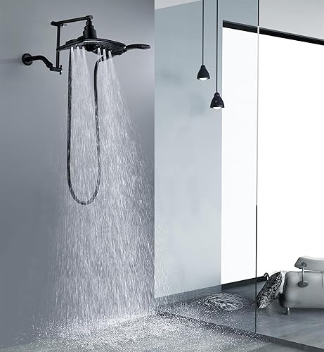 Vista 19 de BRIGHT SHOWERS Extensor de brazo de ducha de latón para lluvia y cabezal de ducha de mano, brazo de extensión universal de 5 pulgadas, altura y Cromo