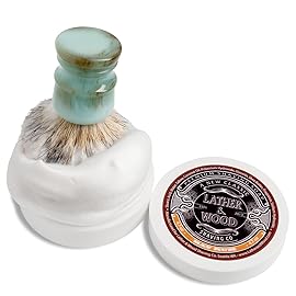 Lather & Wood Shaving Soap - Bay Rum - Simply the Best Luxury Shaving Cream - Tallow - Dense Lather with Fantastic Scent for the Worlds Best Wet Shaving Routine. 4.6 oz (Bay Rum)