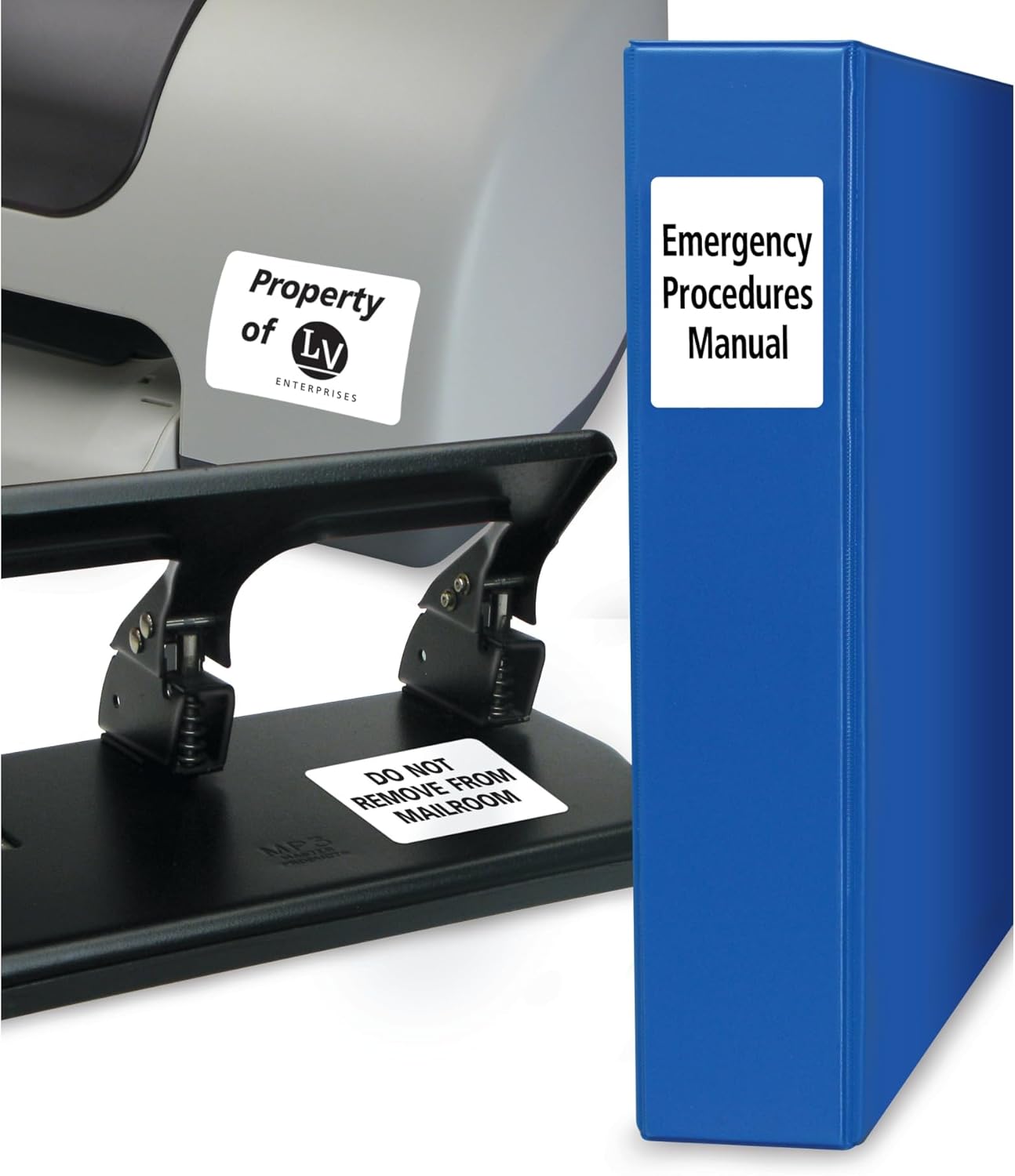 Permanent ID Labels w/ Sure Feed Technology, Inkjet/Laser Printers, 1.25 x 1.75, White, 32/Sheet, 15 Sheets/Pack