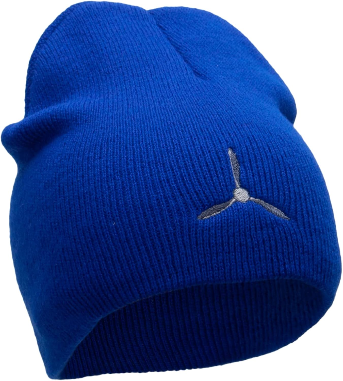 Plane Propeller Embroidered 8 Inch Short Beanie Made in USA