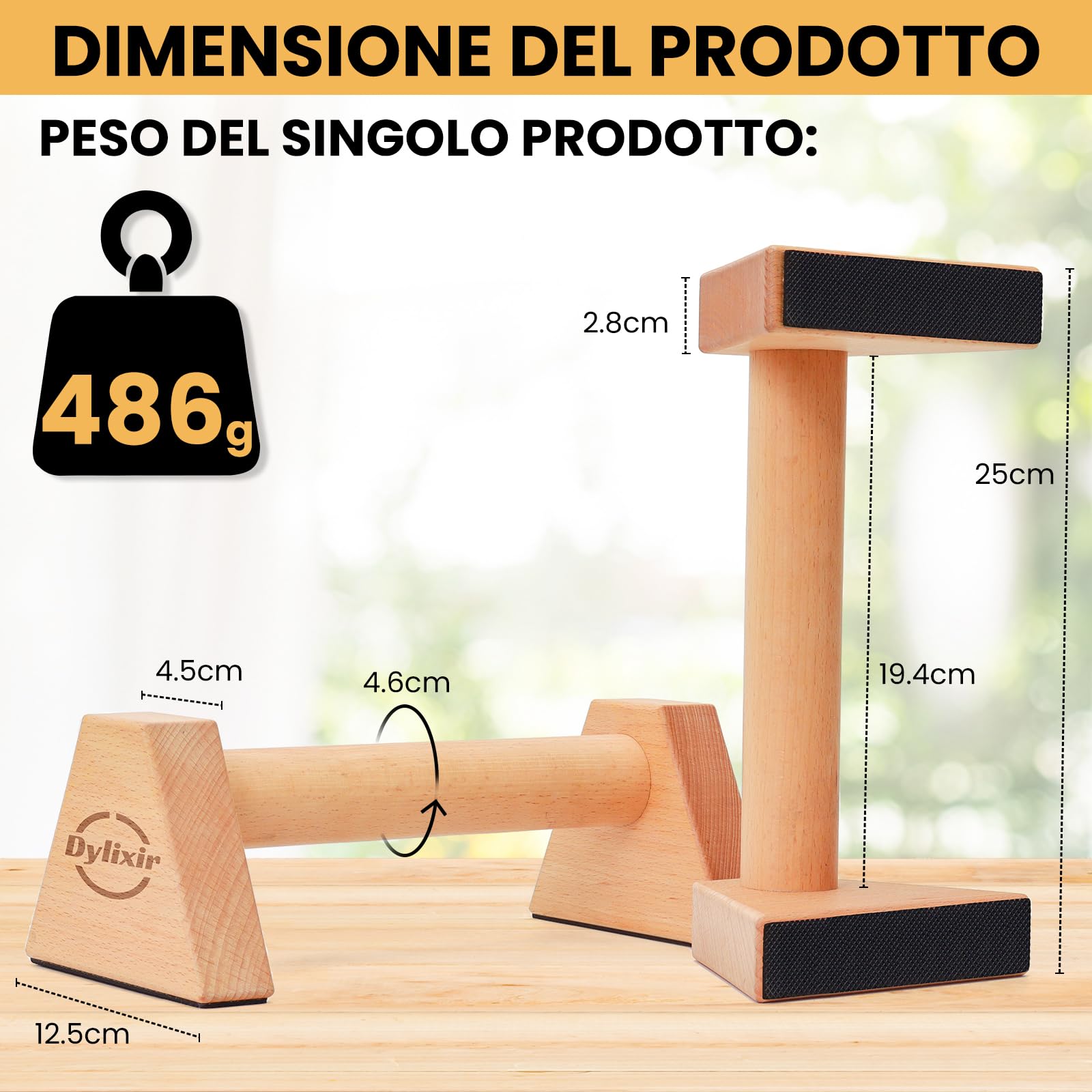 Parallele Calisthenics In Legno Dylixir | 2 Parallele Basse | Per Dip, Push-Up E L-Sit - Foto 8