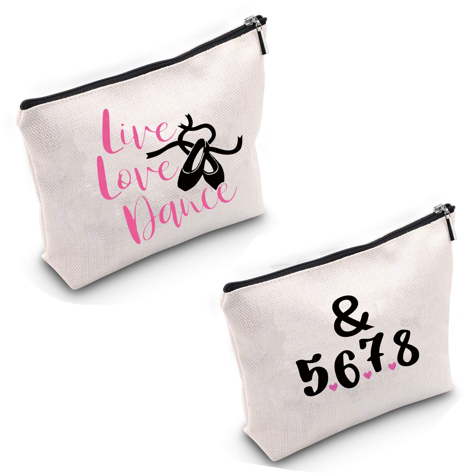 TSOTMO Live Love Dance Makeup Bag &5678 Gift Dancer Cosmetic Bags Dance Teacher Gift Makeup Travel Case (Dance)